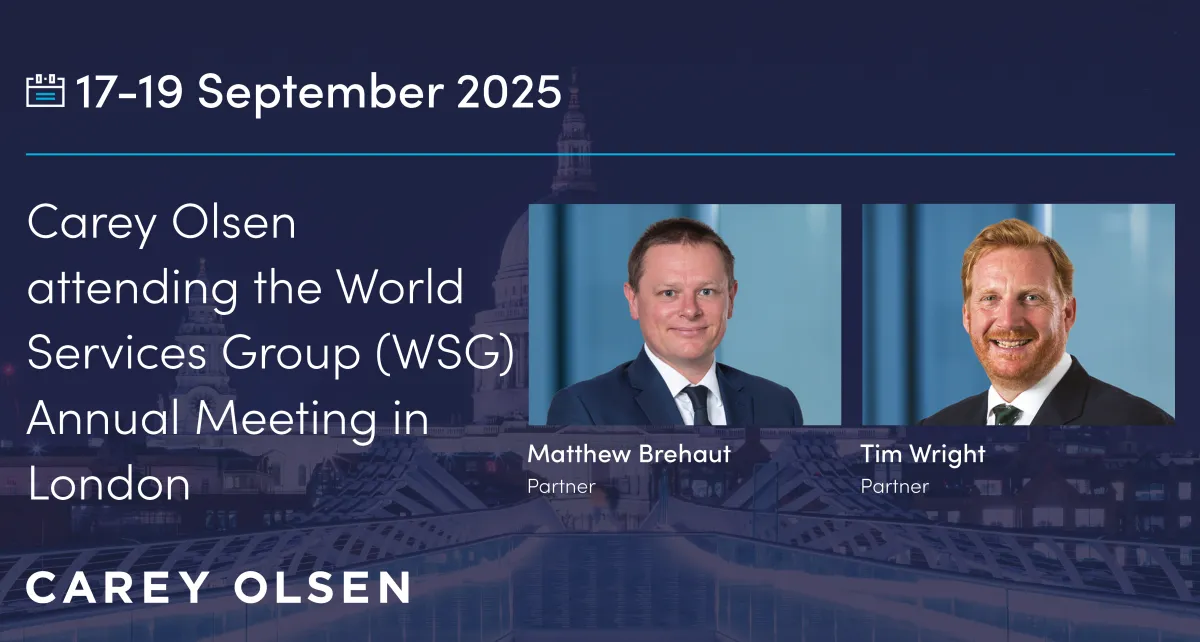 Carey Olsen attending the World Services Group (WSG) Annual Meeting in London