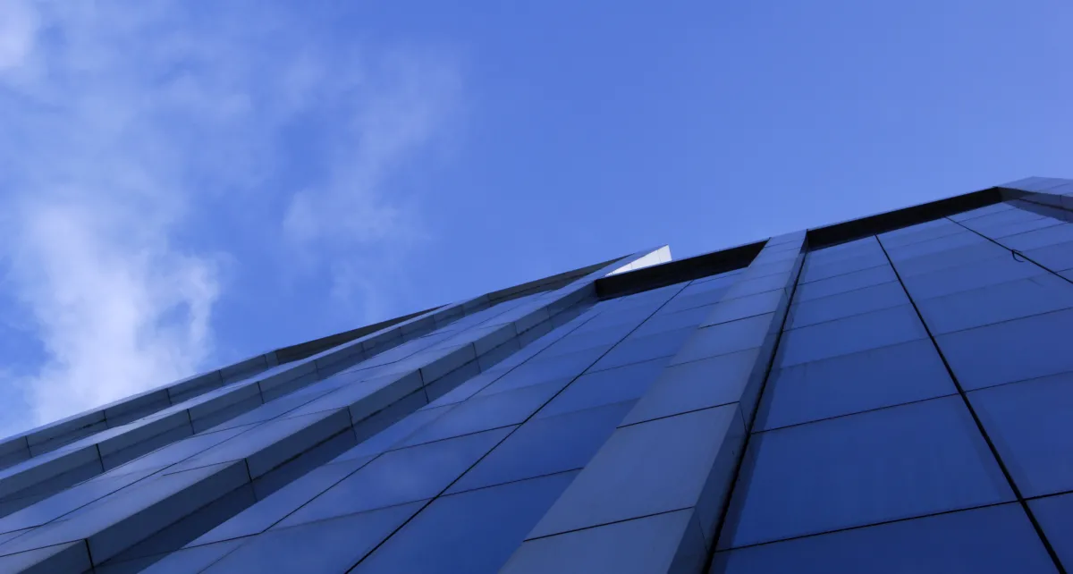 blue building