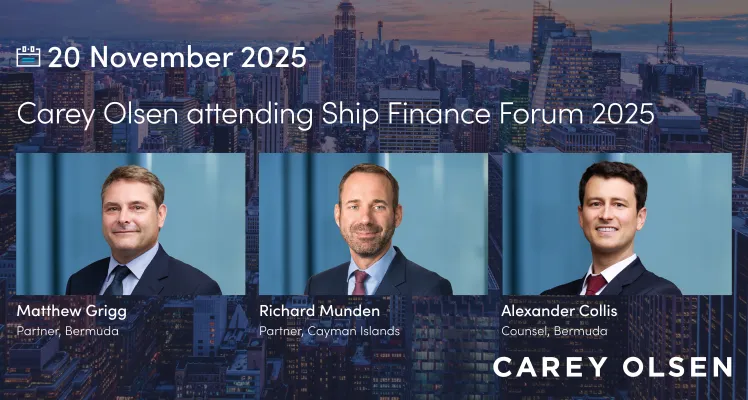 Carey Olsen attending Ship Finance Forum 2025