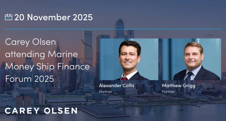 Carey Olsen attending Marine Money Ship Finance Forum 2025
