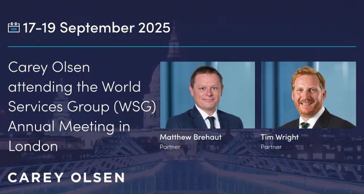Carey Olsen attending the World Services Group (WSG) Annual Meeting in London
