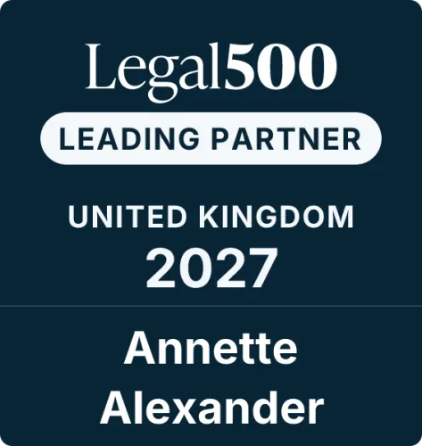 Annette Alexander leading partner - Legal 500 UK 2027