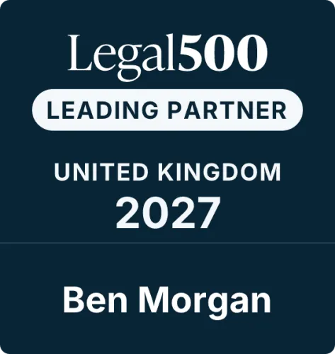 Ben Morgan leading partner - capital markets - Legal 500 UK 2027